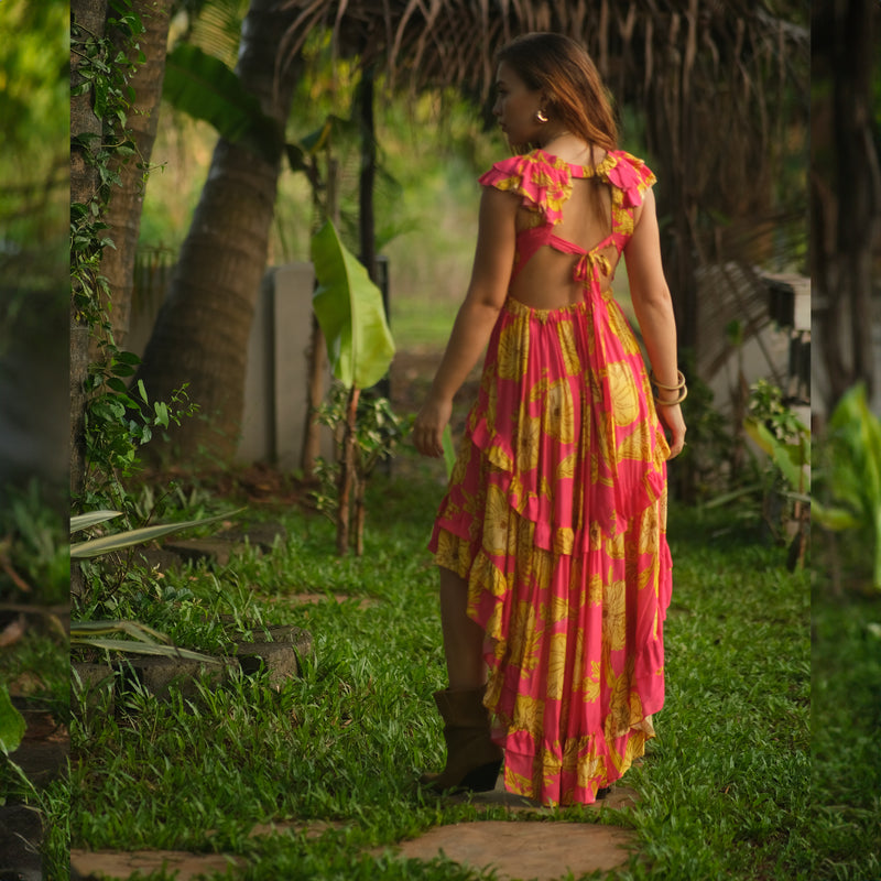 OPHELIA PINK PRINTED DRESS