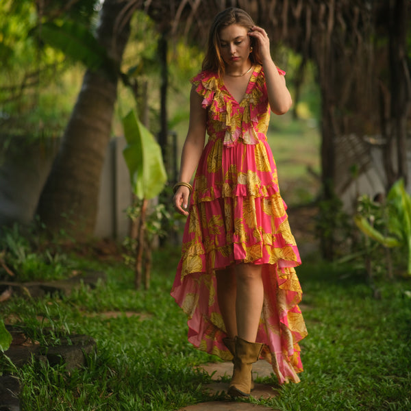 OPHELIA PINK PRINTED DRESS