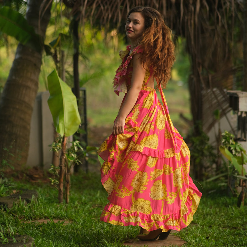 OPHELIA PINK PRINTED DRESS