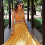 YAMANI.A.DAMANI WEARING AMAY YELLOW SKIRT SET