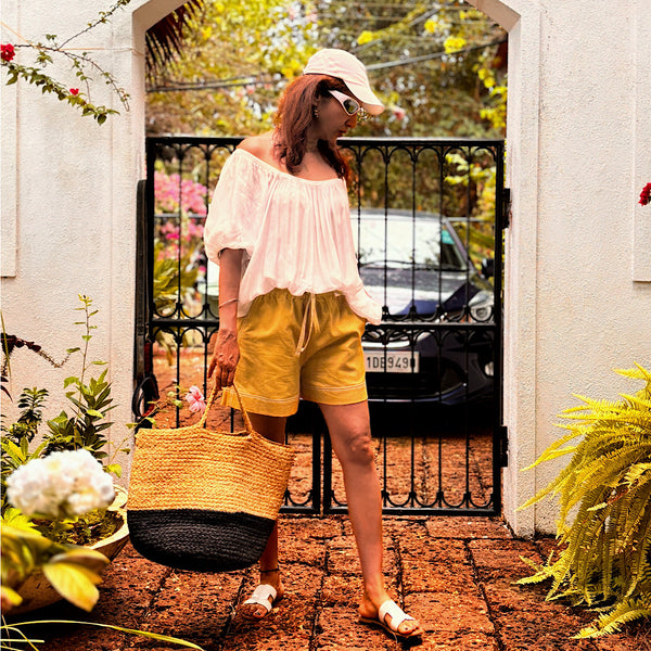 NAIDA MUSTARD SHORTS