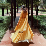 YAMANI.A.DAMANI WEARING AMAY YELLOW SKIRT SET