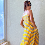 SAORI YELLOW OCHRE DRESS