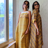 SAORI YELLOW OCHRE DRESS