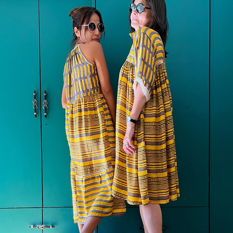 MISAKO YELLOW OCHRE DRESS