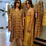 SAORI YELLOW OCHRE DRESS