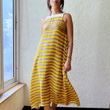 SAORI YELLOW OCHRE DRESS