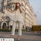 KAT DAIRIES WEARING EVELYN CREAM TOP