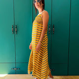 SAORI YELLOW OCHRE DRESS