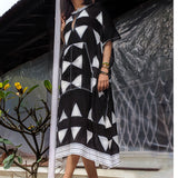 NESTA BLACK KAFTAN DRESS