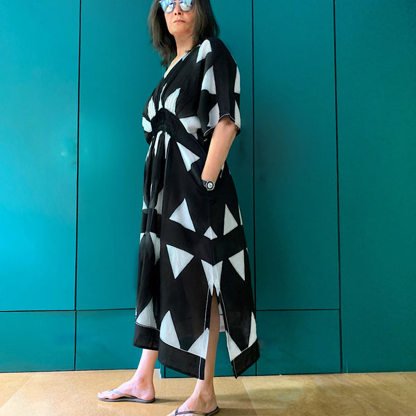 AZALEE BLACK KAFTAN DRESS