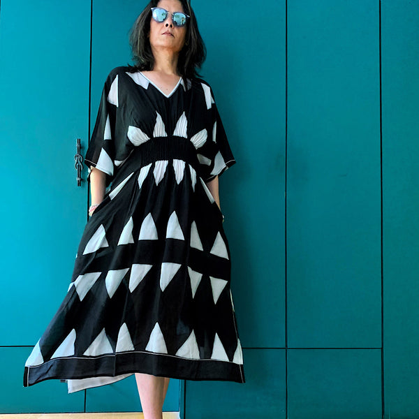 AZALEE BLACK KAFTAN DRESS