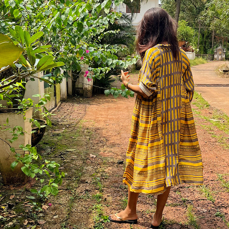 MISAKO YELLOW OCHRE DRESS